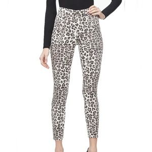 Good American Good Waist Crop Leopard Skinny Jeans Size 12/31